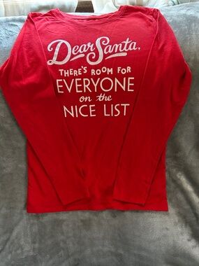 Cat & Jack Red Holiday Graphic Long Sleeve Tee